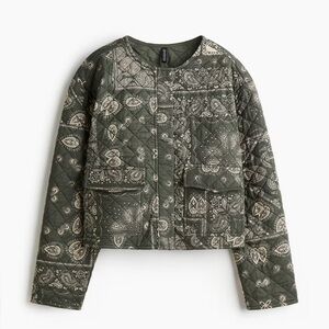 H&M NWT Sold Out Patterned Quilted Jacket